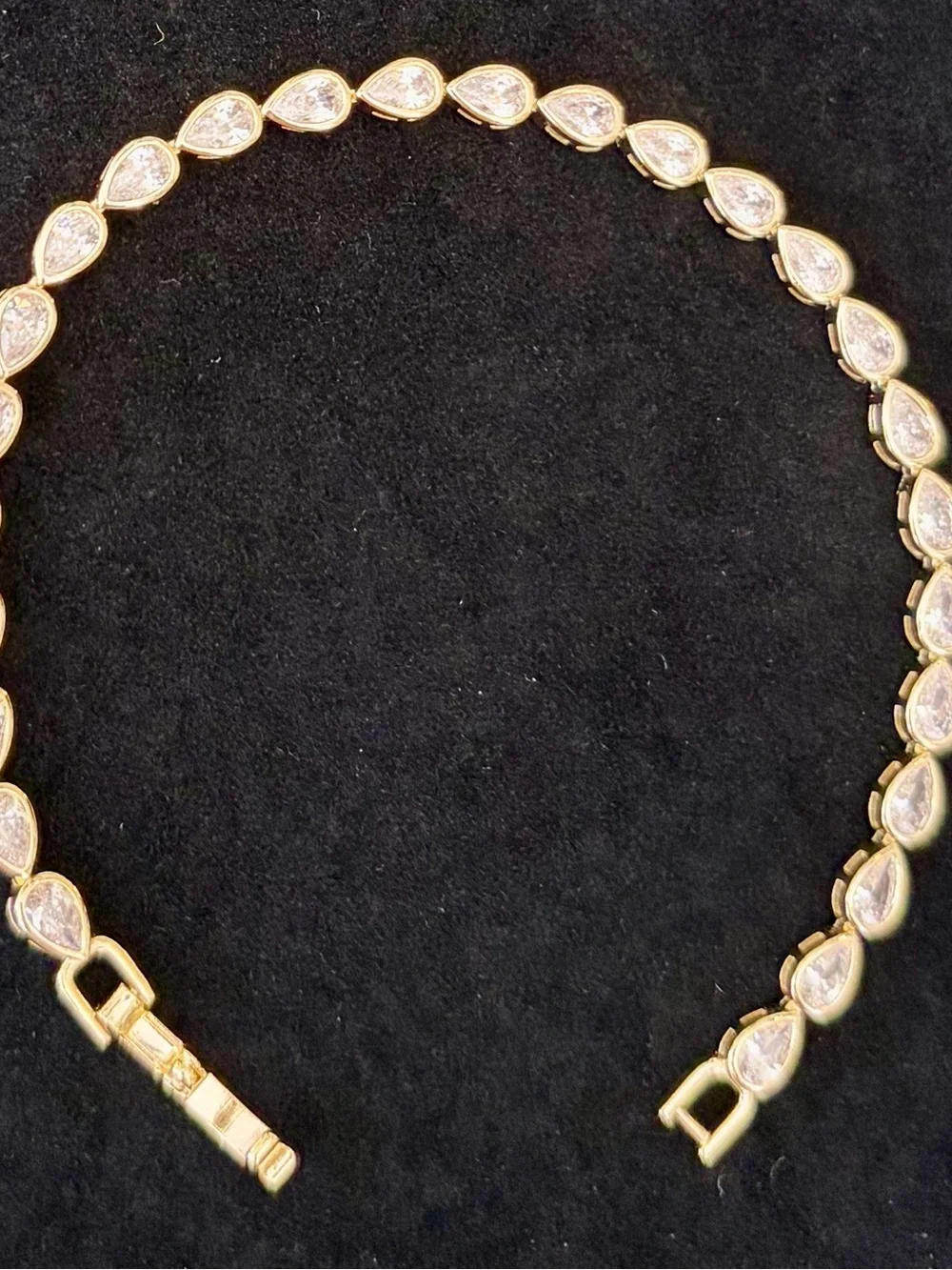 NIB Gold Teardrop Tennis Bracelet with Clear Stones absolutely stunning!